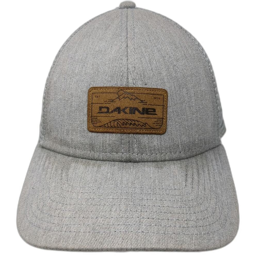 Dakine Trucker Hat Gray One Size Mesh Back Snapback Logo Patch Curved Brim
